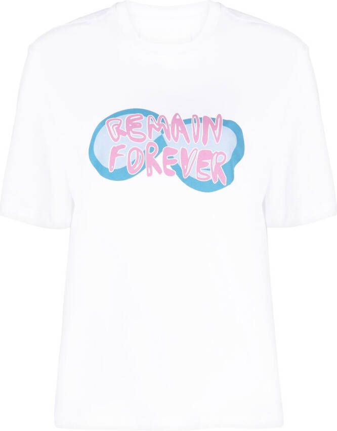 REMAIN T-shirt met logoprint Wit
