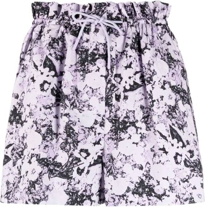 REMAIN Shorts met abstract patroon Paars