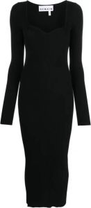 REMAIN Midi-jurk met sweetheart hals 19-4004 BLACK
