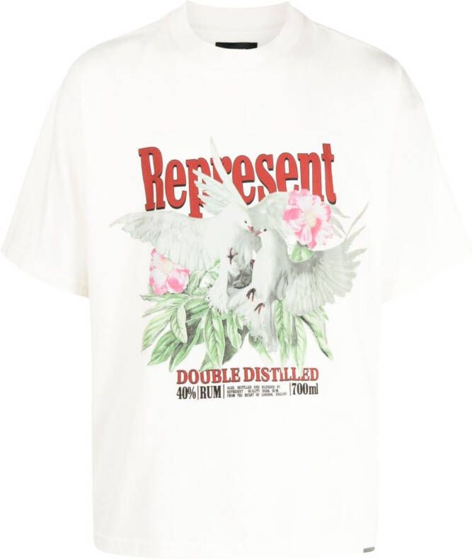 Represent T-shirt met print Wit