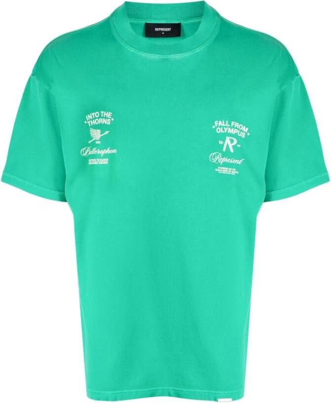 Represent T-shirt met print Groen