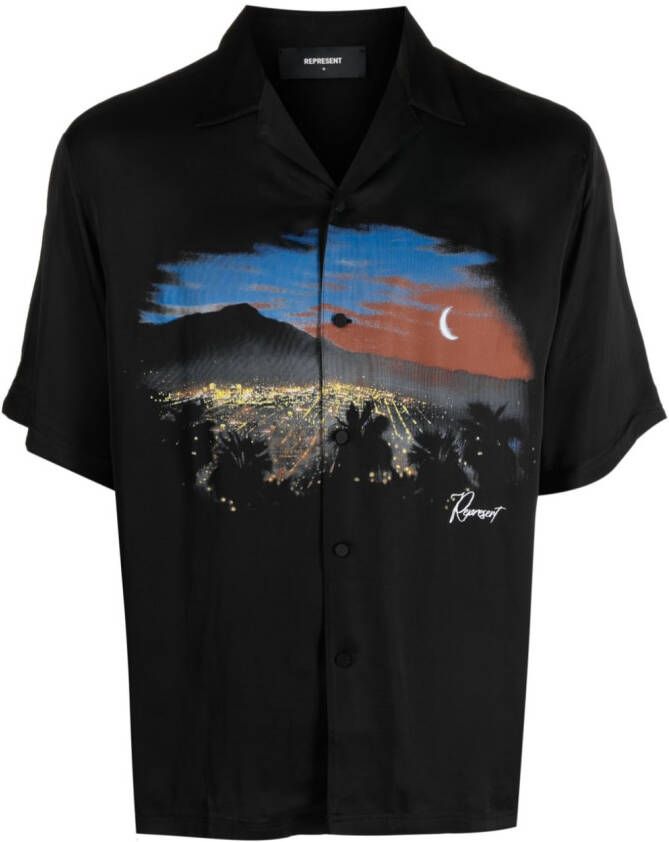 Represent Overhemd met print Zwart
