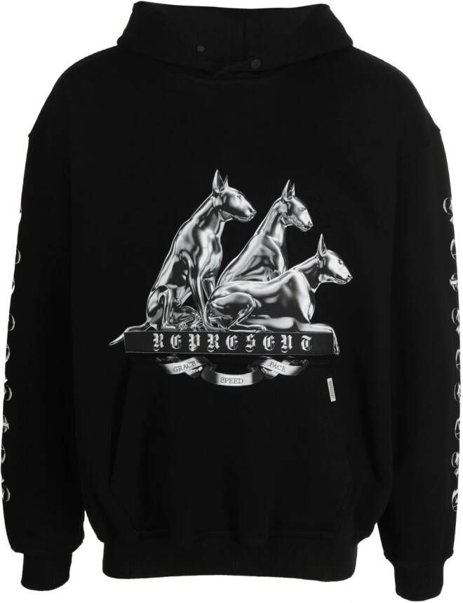 Represent Hoodie met grafische print Zwart