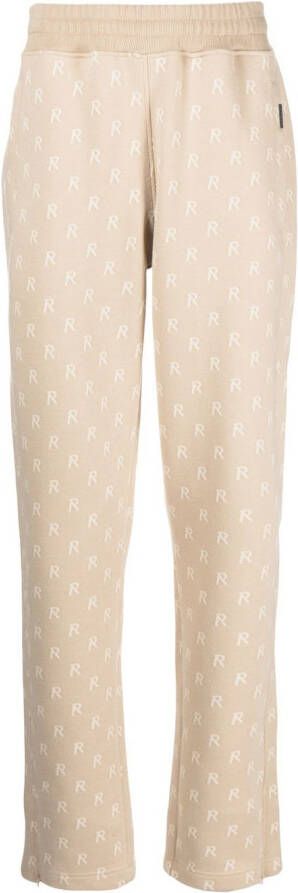 Represent Trainingsbroek met monogramprint Beige