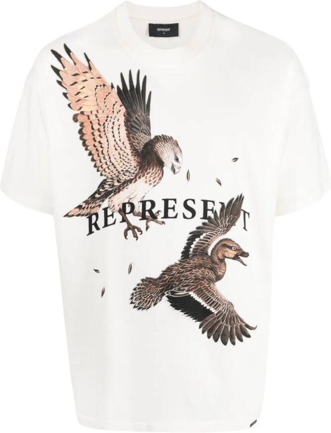 Represent T-shirt met print Wit