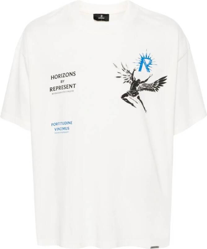 Represent T-shirt met print Wit