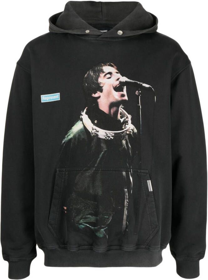 Represent x Liam Gallagher hoodie met print Zwart