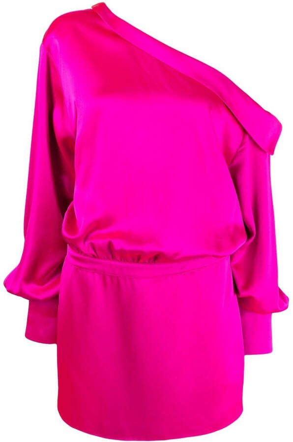 Retrofete Asymmetrische jurk Roze