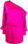 Retrofete Asymmetrische jurk Roze - Thumbnail 1