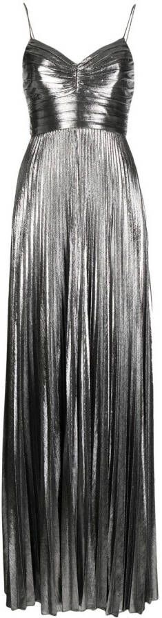 Retrofete Geplooide jurk Zilver