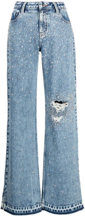 Retrofete Bronte jeans verfraaid met kristallen Blauw