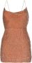 Retrofete Mini-jurk met pailletten Bruin - Thumbnail 1