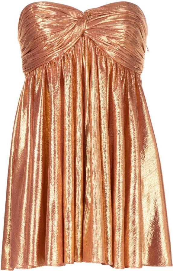 Retrofete Strapless mini-jurk Oranje