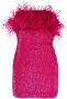 Retrofete Mini-jurk verfraaid met pailletten Roze - Thumbnail 1