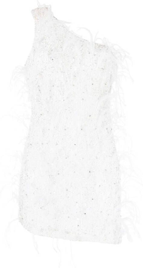 Retrofete Asymmetrische jurk Wit