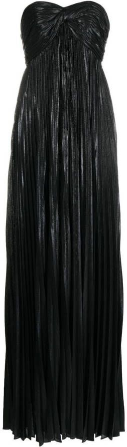 Retrofete Geplooide maxi-jurk Zwart