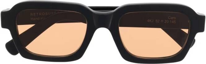 Retrosuperfuture Caro zonnebril met rechthoekig montuur Zwart