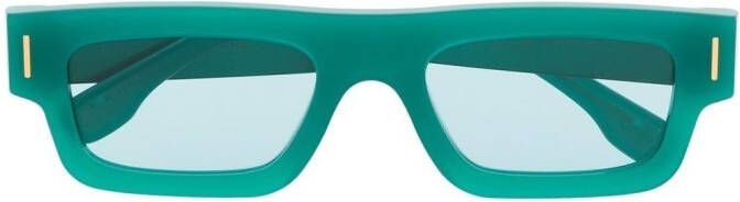 Retrosuperfuture Colpo zonnebril met rechthoekig montuur Groen