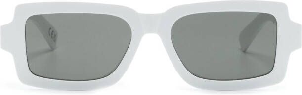 Retrosuperfuture Pilastro zonnebril met rechthoekig montuur Wit