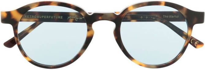 Retrosuperfuture The Warhol zonnebril met rond montuur Bruin