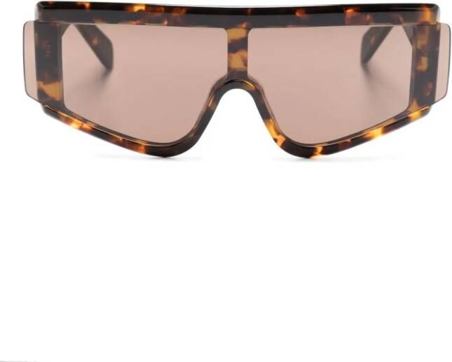 Retrosuperfuture Zed Burnt zonnebril met geometrisch montuur Bruin