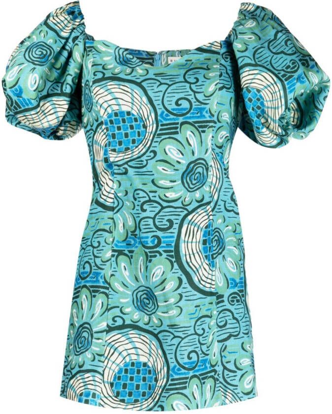 RHODE Mini-jurk met print Blauw