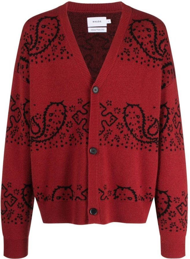 RHUDE Vest met jacquard Rood