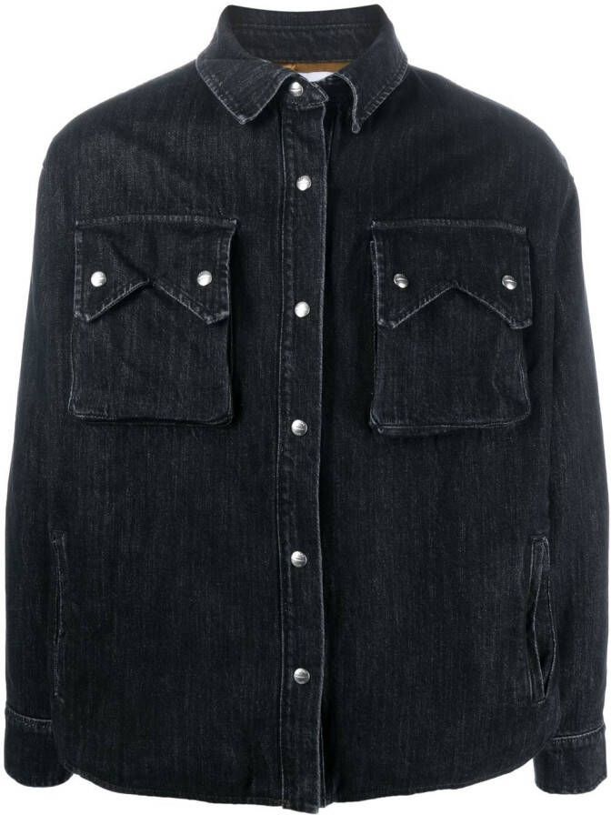 RHUDE Denim shirtjack Zwart
