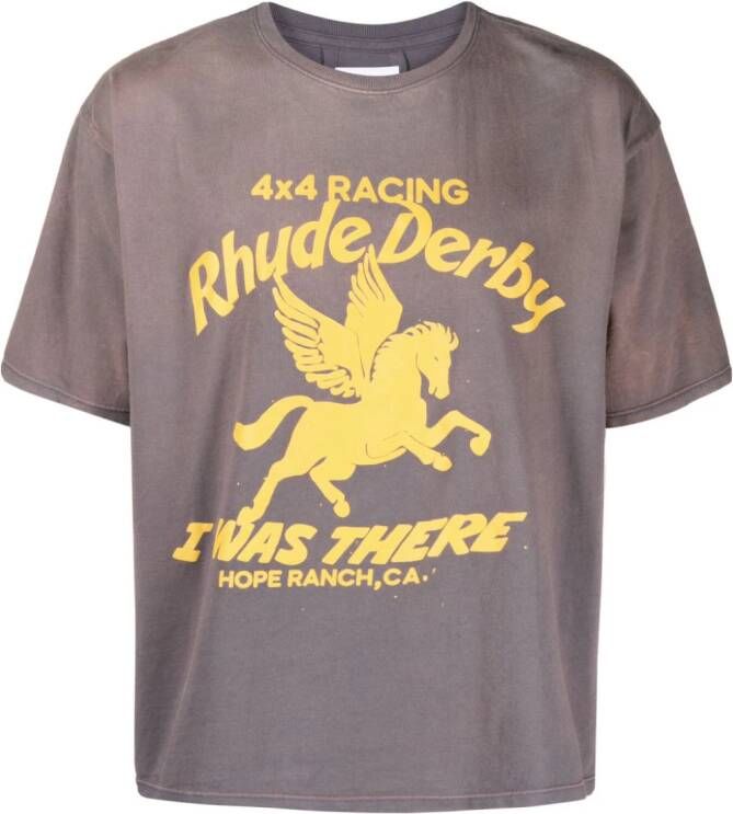 RHUDE Derby T-shirt met logoprint Grijs