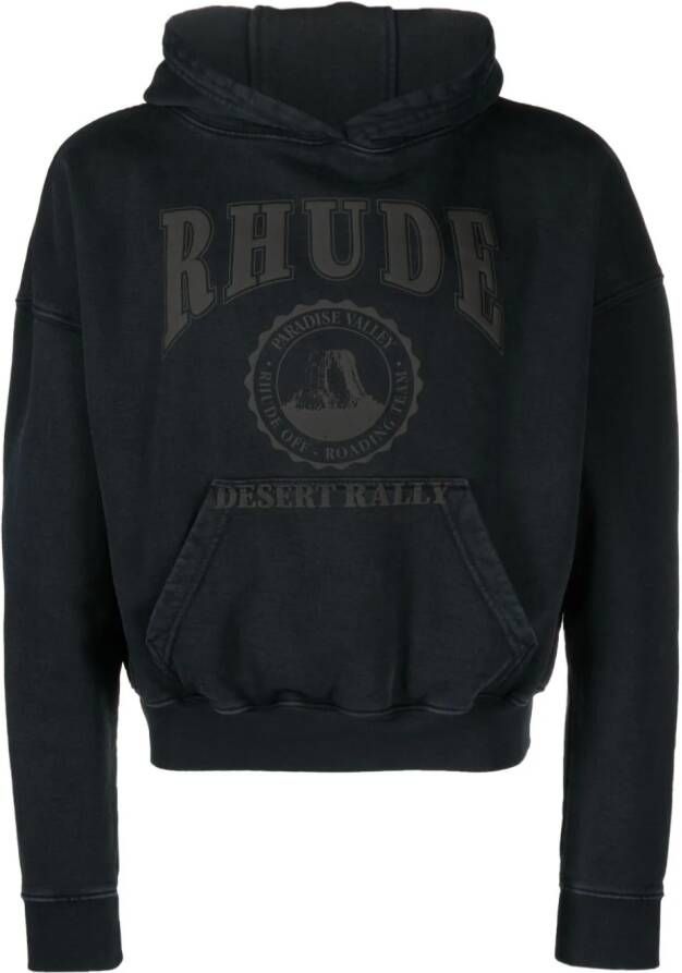 RHUDE Desert Valley katoenen hoodie Zwart