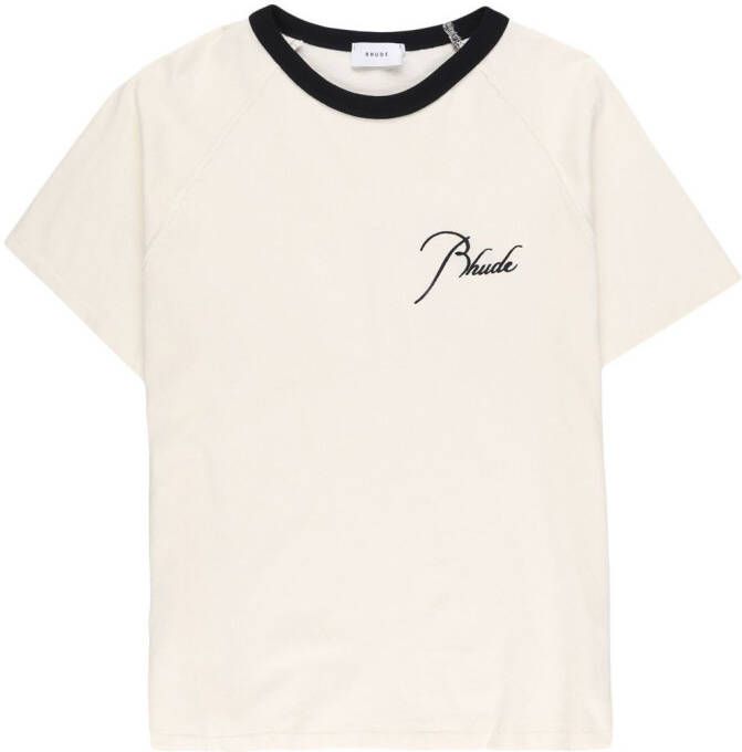 RHUDE T-shirt met borduurwerk Wit