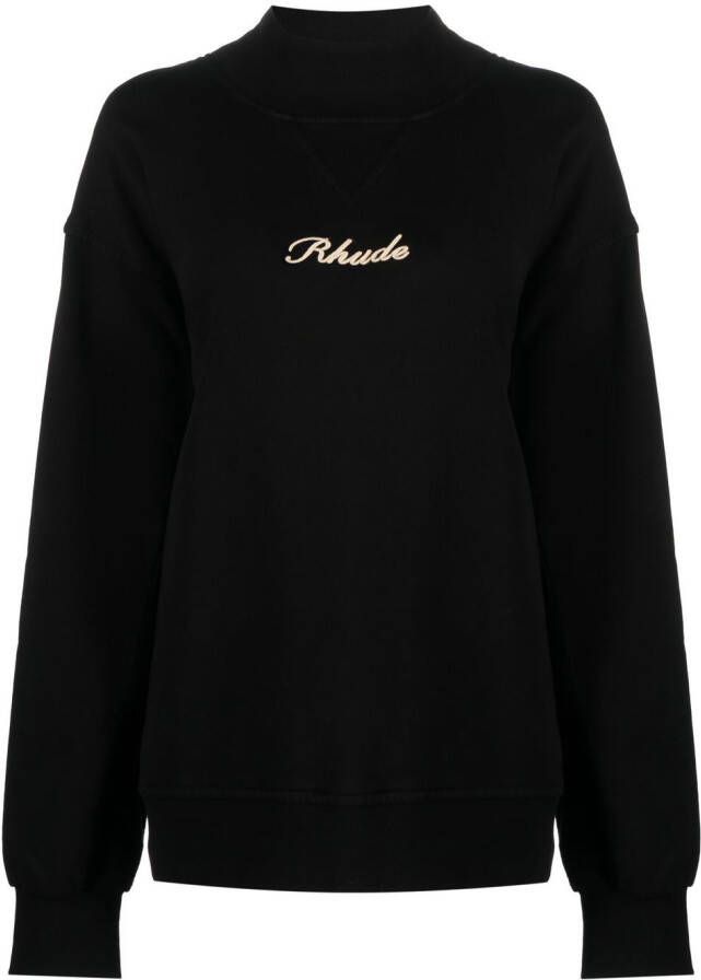 RHUDE Sweater met geborduurd logo Zwart