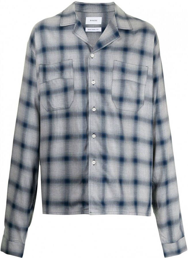 RHUDE Geruit overhemd Blauw