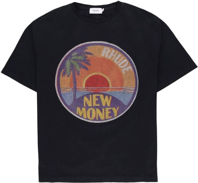 Rhude T-shirt met print Zwart