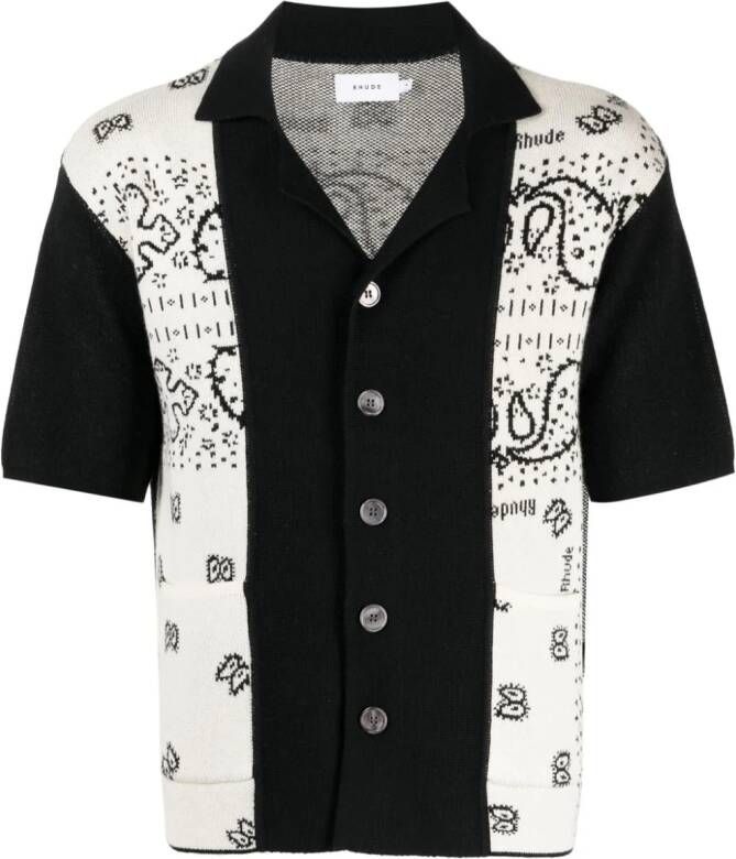 RHUDE Overhemd met gekerfde kraag Zwart