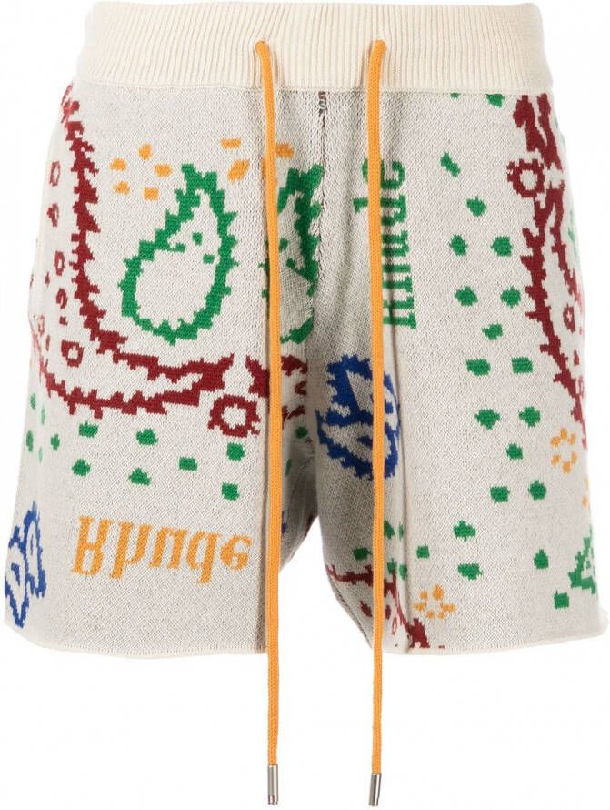 RHUDE Intarsia shorts Beige