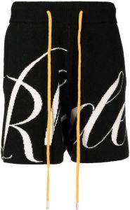 Rhude Intarsia shorts Zwart
