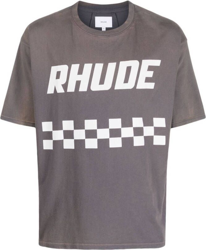 RHUDE Katoenen T-shirt Grijs