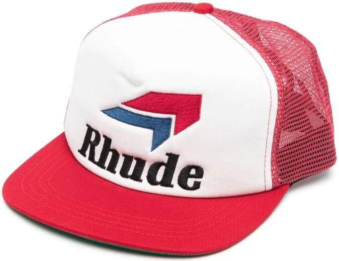 RHUDE Honkbalpet met geborduurd logo Wit
