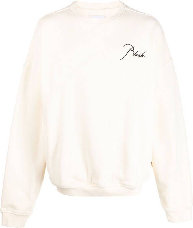 RHUDE Sweater met geborduurd logo Beige