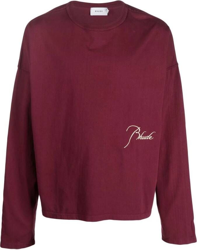 RHUDE Sweater met logoprint Rood