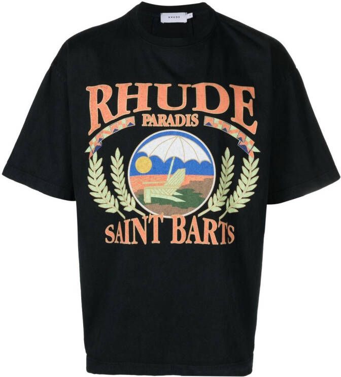 RHUDE T-shirt met logoprint Zwart