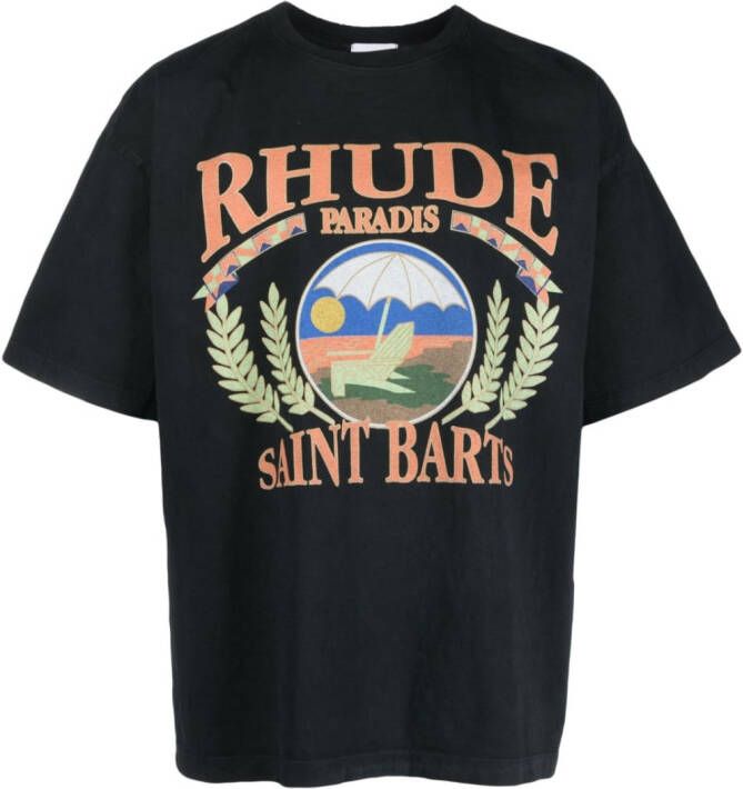 RHUDE T-shirt met logoprint Zwart