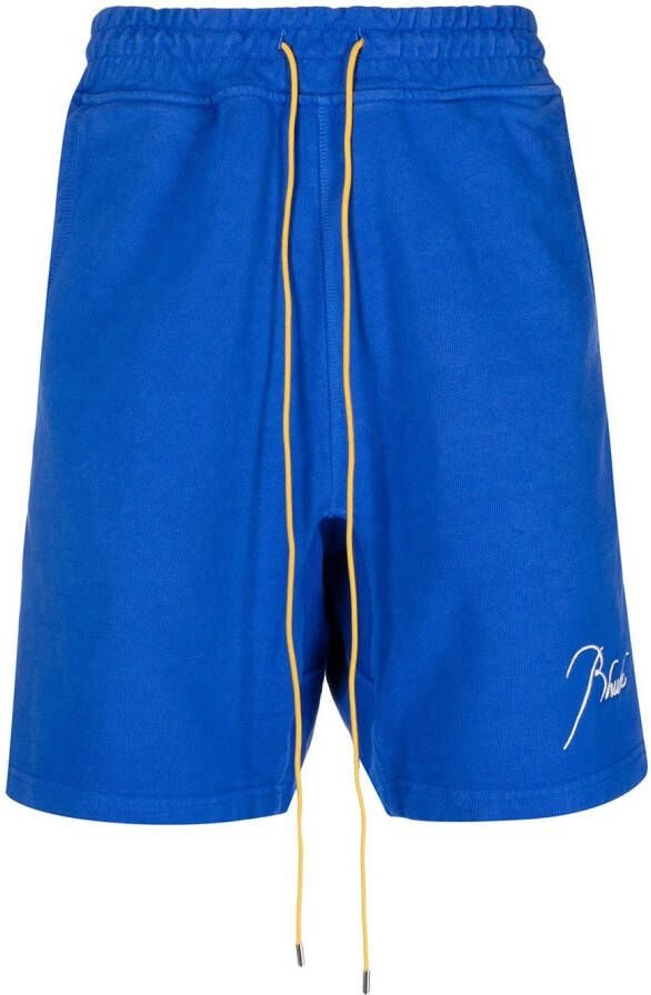 RHUDE Shorts met geborduurd logo Blauw