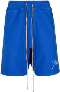 Rhude Shorts met geborduurd logo Blauw