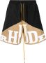 RHUDE Shorts met logoprint Zwart - Thumbnail 1