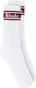 Rhude Sokken met gestreept logo Wit