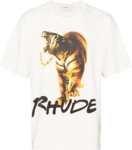 Rhude T-shirt met logoprint WHITE