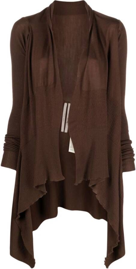Rick Owens Asymmetrische vest Bruin