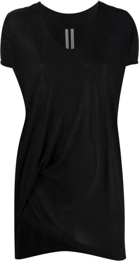 Rick Owens Asymmetrisch T-shirt Zwart